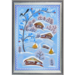 Рисунок на ткани для вышивания бисером "Зимние узоры"