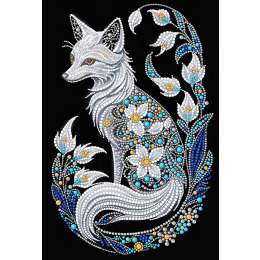 Рисунок на ткани для вышивания бисером и бусинами "Белый лис"