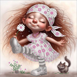 Набор для вышивания бисером и бусинами "Ромашка"