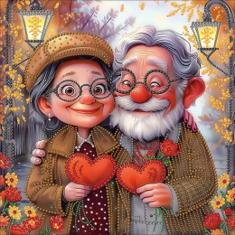 Рисунок на ткани для вышивания бисером и бусинами "Любящие сердца"