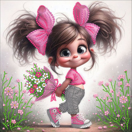 Рисунок на ткани для вышивания бисером и бусинами "Букетик"