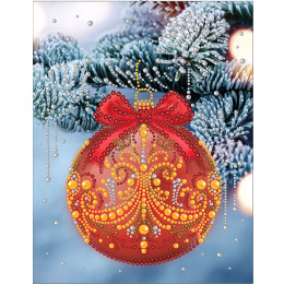 Рисунок на ткани для вышивания бисером и бусинами "Новогодние игрушки 7"