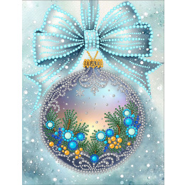 Рисунок на ткани для вышивания бисером и бусинами "Новогодние игрушки 8"