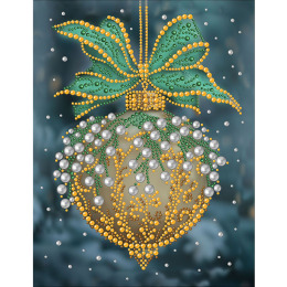 Рисунок на ткани для вышивания бисером и бусинами "Новогодние игрушки 10"