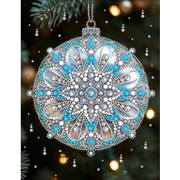 Рисунок на ткани для вышивания бисером и бусинами "Новогодние игрушки 11"